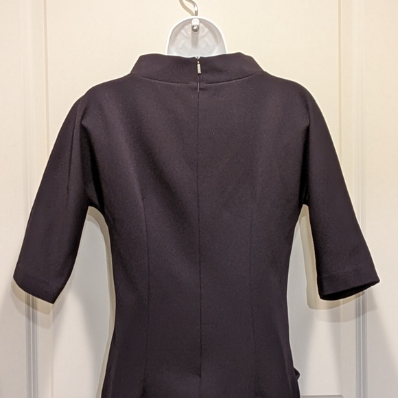 EUC Max Mara 42 Black Knit Ruched Waist Y2K Does 60s Mini Dress - Picture 5 of 7